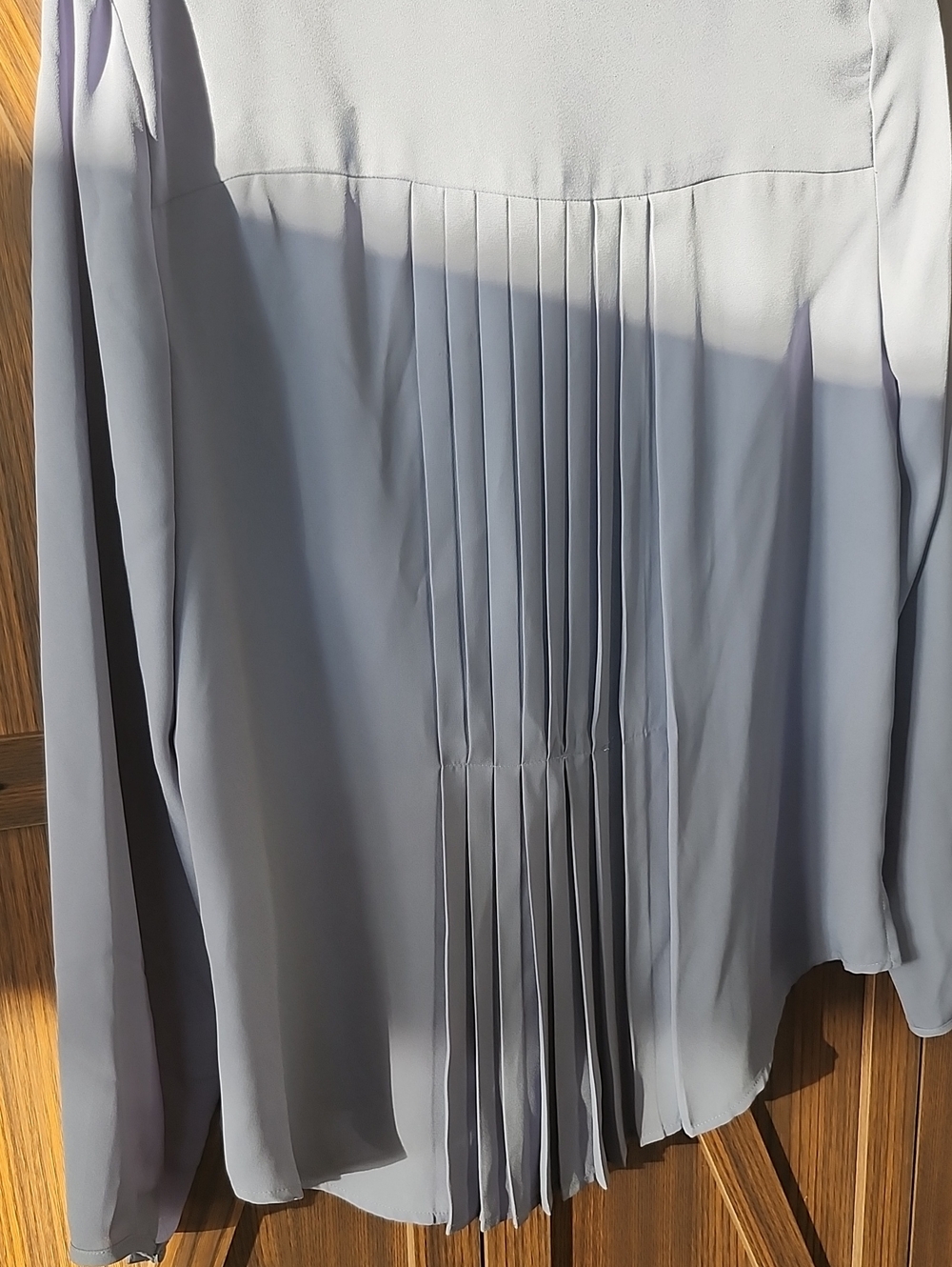 Banana Republic Light Blue Pintuck-Front Long Sleeve Blouse - Picture 12 of 12